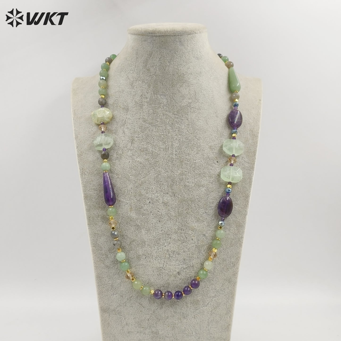 WT-N1475 Wholesale Fashion Gorgeous Hand Made Natural Stone Strand Beads Jewelry Women Necklace for Anneversary