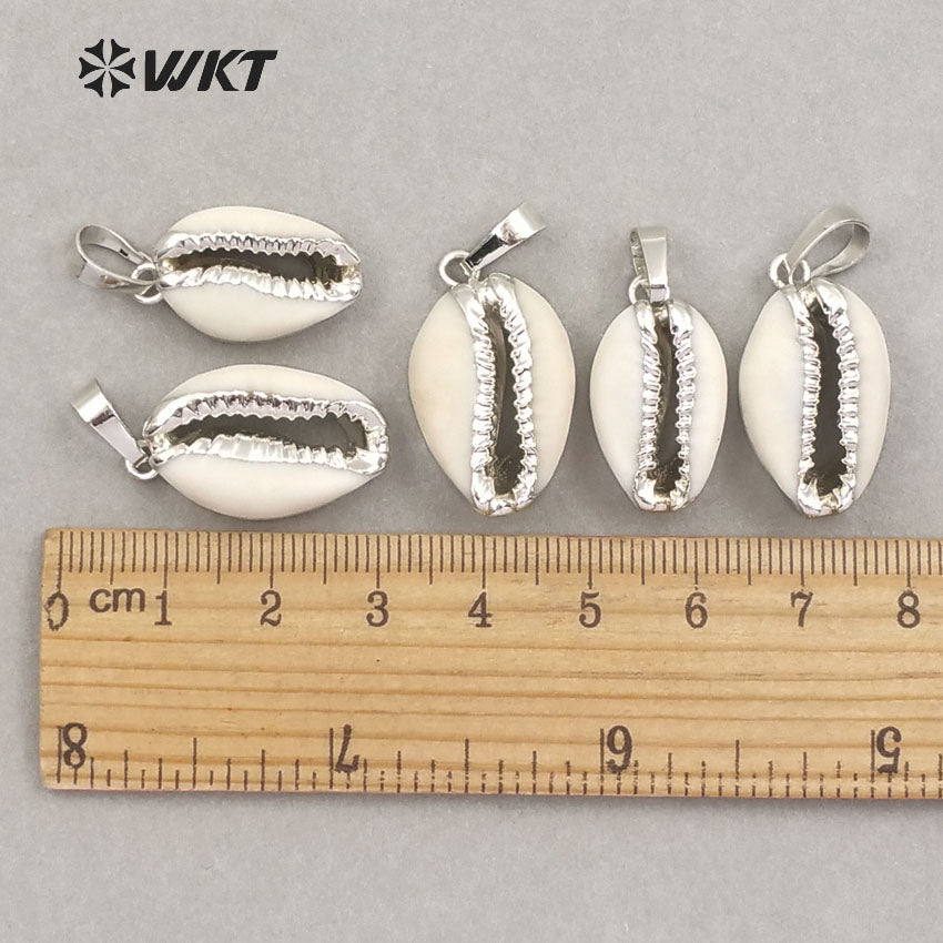 WT-P547 New Approach Fashion Tiny Natural Gold Dipped Shell Pendant Lovely Tiny Cowrie Shell Pendant JP026 JP027