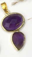 WT-P1931 Wholesale Hot Sale Fashion Natural 18*33mm Double Pendants With a Little Agate High Quality for Necklace