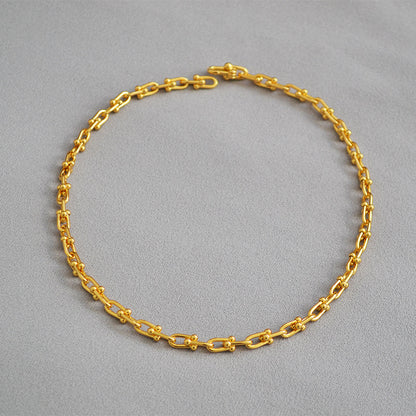 WT-N1228 Supper Hot Wholesale U Chain Top Quality Jewelry Brass With Full Gold Eletroplated U Chain Women Necklace Chain