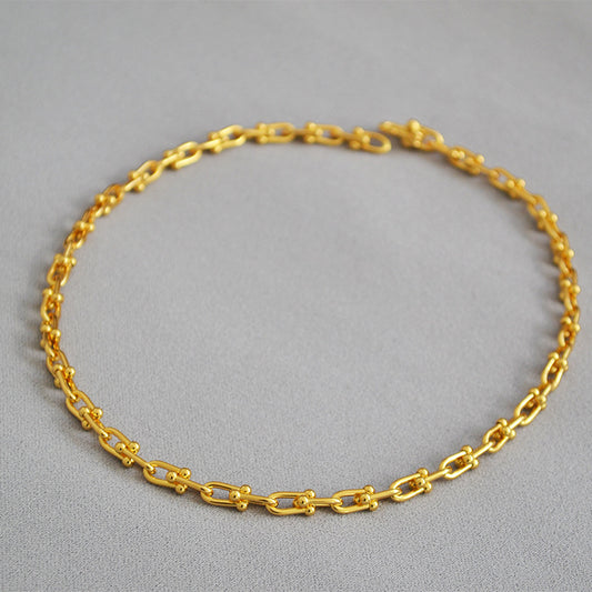 WT-N1228 Supper Hot Wholesale U Chain Top Quality Jewelry Brass With Full Gold Eletroplated U Chain Women Necklace Chain
