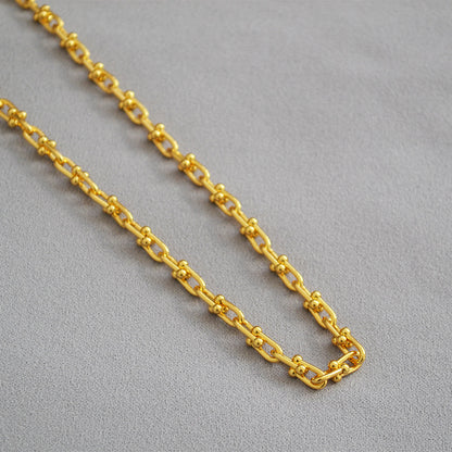 WT-N1228 Supper Hot Wholesale U Chain Top Quality Jewelry Brass With Full Gold Eletroplated U Chain Women Necklace Chain