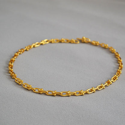 WT-N1228 Supper Hot Wholesale U Chain Top Quality Jewelry Brass With Full Gold Eletroplated U Chain Women Necklace Chain