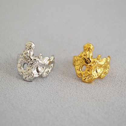 WT-R359 European Style Vintage Irregular Women Rings Exclusive Design Convex Texture Adjustable Finger Rings Female Gift lava
