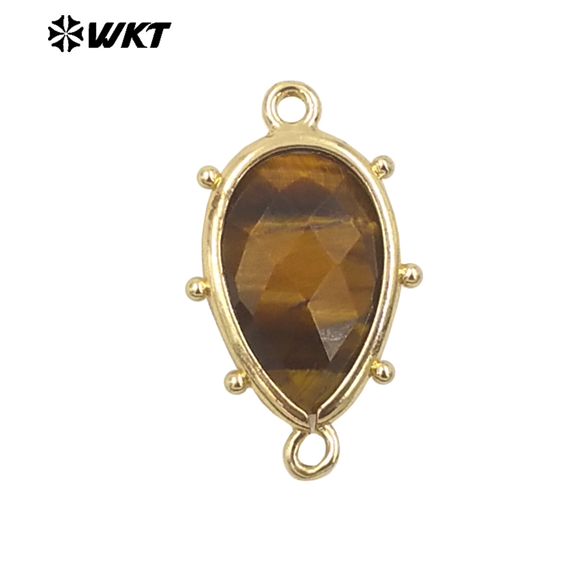 WT-C329 WKT Spring Series Candy Color Lovely Small Teardrop Natural Sun Stone Bracelet Connectors for DIY Jewelry Making