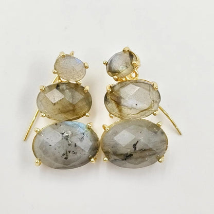 WT-E736 Amazing Colorful Elegant Natural Gemstone Long Charming in Drop Earrings Women Pendant Earrings
