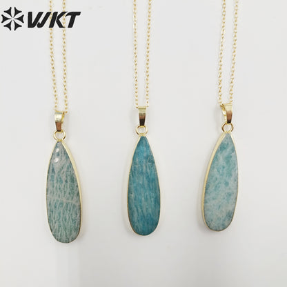 WT-N615 High Quality Necklace Delicate Dripping Pendant Necklace Women's Jewelry Delicate Natural Stone Pendant Necklace