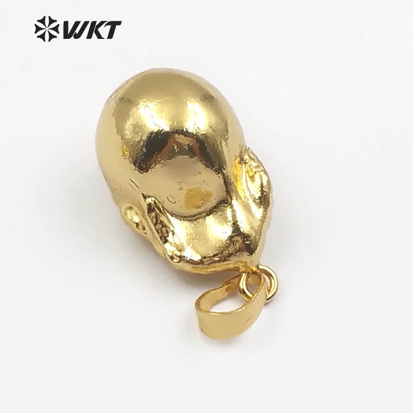 WT-JP061 Bizarre Natural Baroque Pearl Pendant Full Gold Dipped Wild Coast Jewelry for Women Irregular Pearl Necklace Pendant