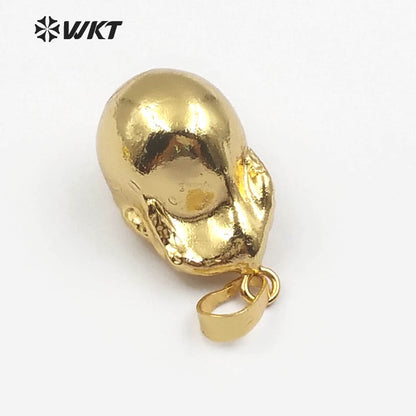 WT-JP061 Bizarre Natural Baroque Pearl Pendant Full Gold Dipped Wild Coast Jewelry for Women Irregular Pearl Necklace Pendant