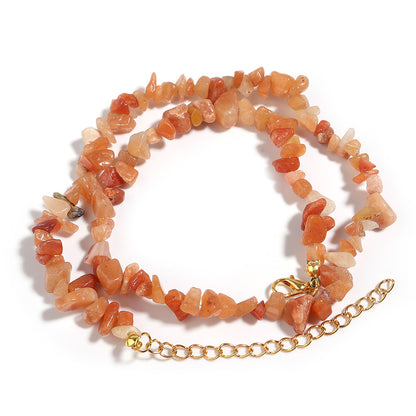 WT-N1438 45cm+5cm Extend Chain Long Gemstone Casual Long Statement Necklace Natural Chips Stone Necklace