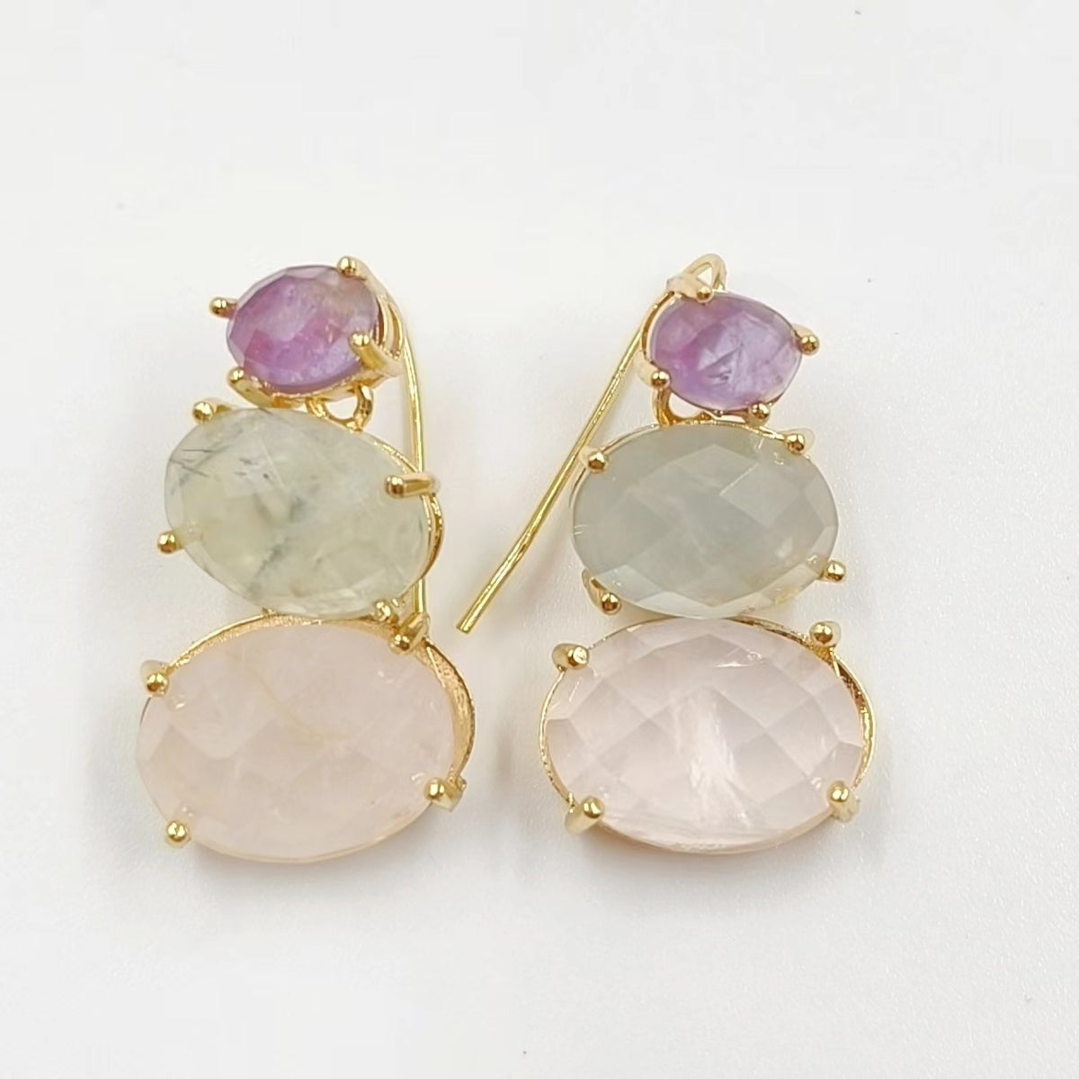 WT-E736 Amazing Colorful Elegant Natural Gemstone Long Charming in Drop Earrings Women Pendant Earrings