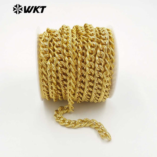 WT-BC268 Trendy Popular Design 18K Gold Plated On Yellow Brass Rope Weaving Shape Link Chains For DIY Necklace Findings