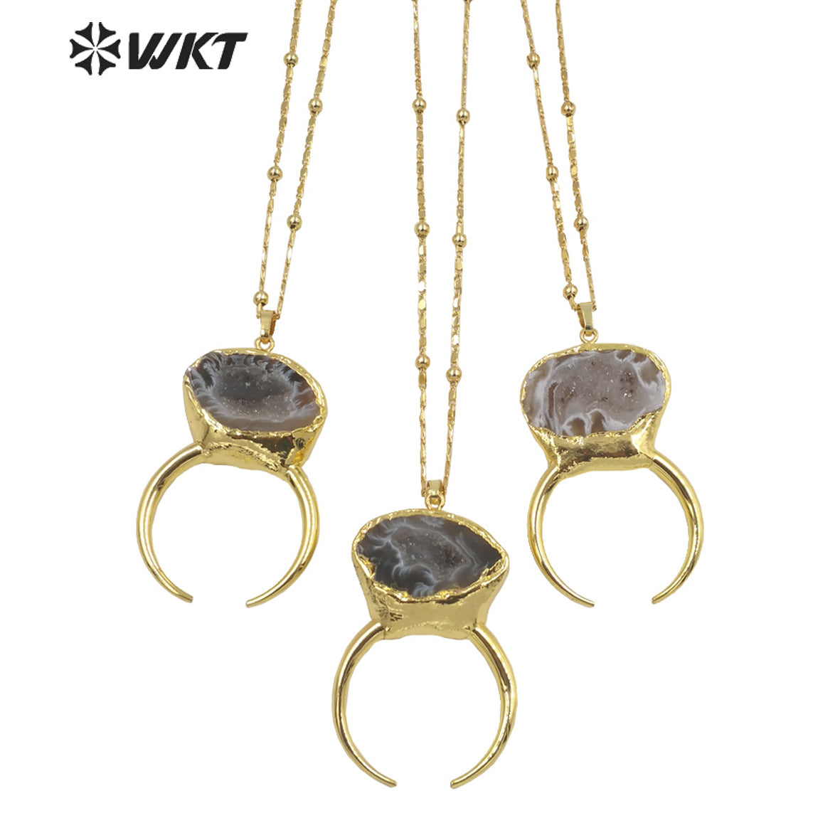 WT-N1322 Beautiful 2021 New Arrival Fashion Geode Agate Elegant and Fine Jewelry Necklace Suitable for Lady and for Party