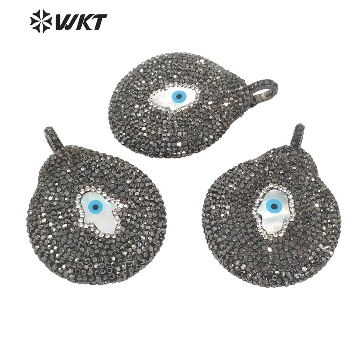 WT-JP292 Zircon Pendant Eye Embellishment Exaggerated Punk Pendant Eye-catching Earrings Women Shell Pendant