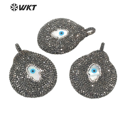 WT-JP292 Zircon Pendant Eye Embellishment Exaggerated Punk Pendant Eye-catching Earrings Women Shell Pendant