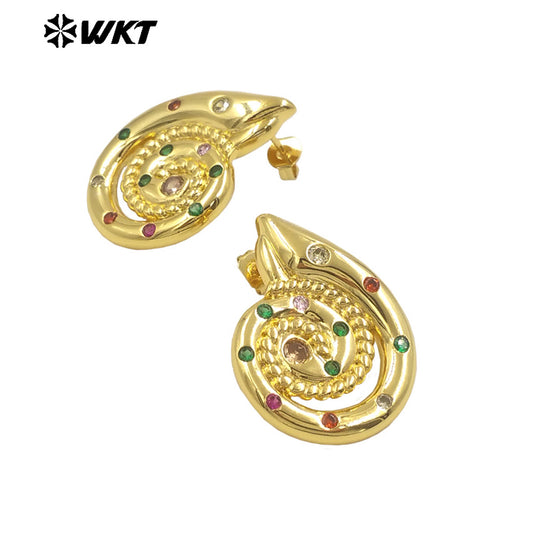 WT-ME112 Hot Style Uniquely Designed High Vintage Colorful Zircon Fashion Earrings for Women As Party Accessories Jewelry
