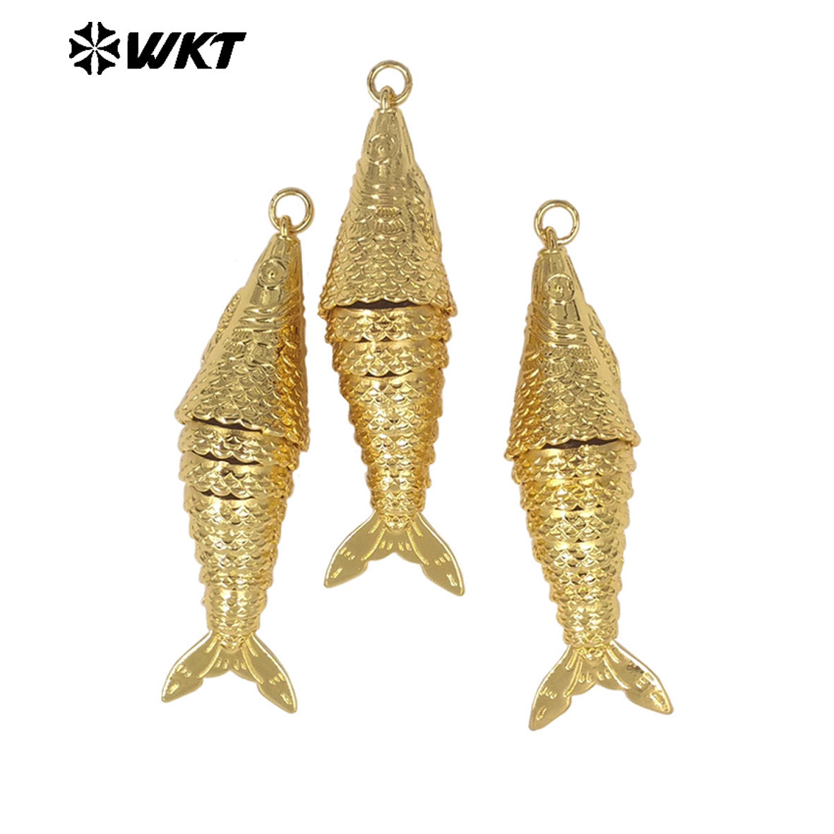WT-MP332 Delicate 18K Gold Electroplated Yellow Brass Fish Shape Charms Big Pendants As Women Trendy Jewelry Accessories
