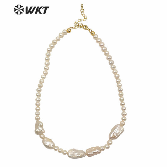 WT-JN123 WKT Gorgeous Natural Freshwater Pearl Choker Necklace for Birthday Gift Necklace Elegant Precious Wedding Necklace