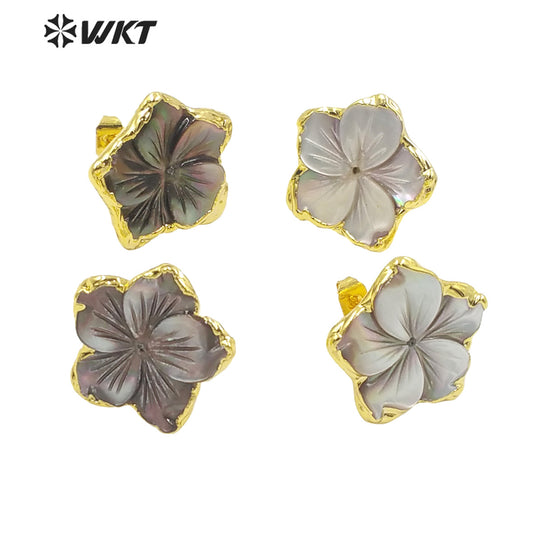 WT-MPE064 Fashion Jewelry Beautiful Flower Type Shell Stone so Sweet Earrings Fine Jewelry As a Gift for Girl and for Party