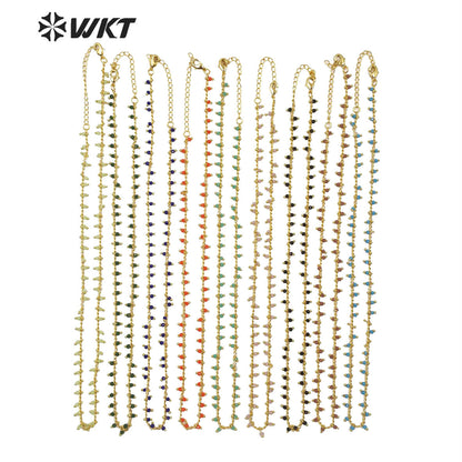 WT-N1202 Hot Sales Crystal Beads Chain Fashion Jewelry Rosary Beads Chain 3mm New Arrival Crystal Beads Necklace