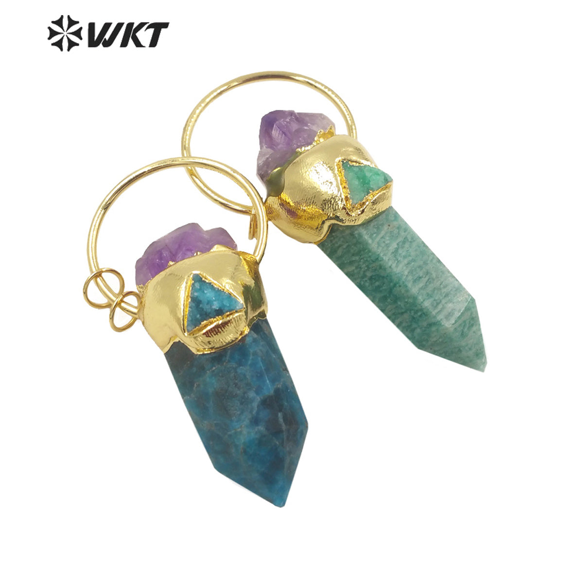 WT-P1747 2021 Dignity and Fashion Amazonite Blue Apatite Jewelry for Beautiful Lady Fine Jewelry Pendant for Party Nice Gift
