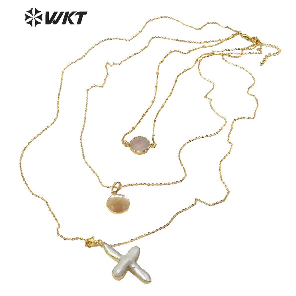 WT-JN109 Exclusive Design One Set Pearl and Stones Necklace Lady New Fashion Jewelry Pearl With Stone Necklace