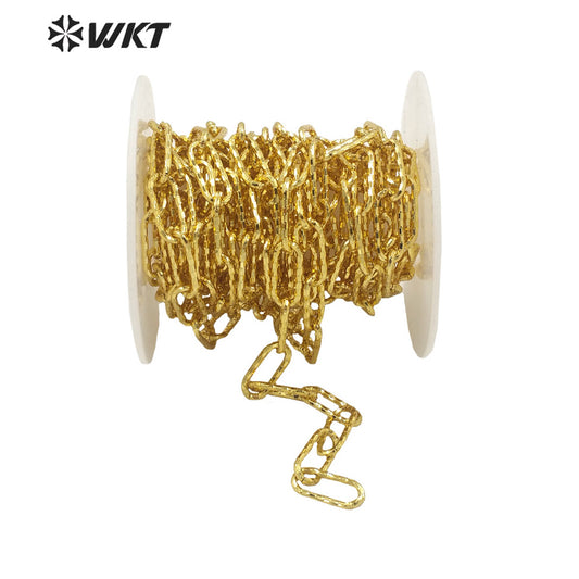 WT-BC167 Wholesale Fashion 18k Real Gold Plated Resist Tarnishable Big Long Link Oval Chain for Jewelry Necklace Brass Chain