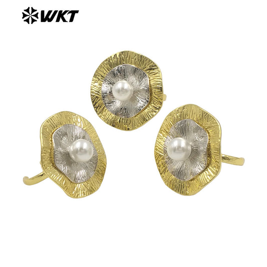 WT-MPR129 WKT New Design Double Color Electroplated Elegant Office Style Ring in Vintage Style for Lady