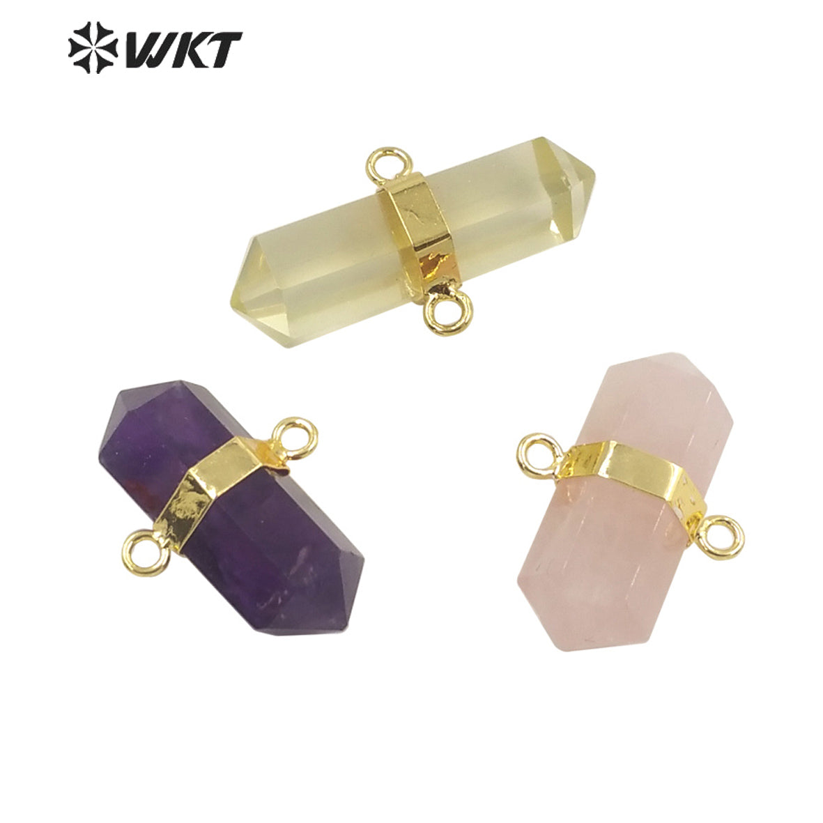 WT-P1742 Fashion Jewelry Amethyst Black Obsidia Citrine Rose Quarts Stone Luxurious Pendant and Attractive Jewelry Pendant