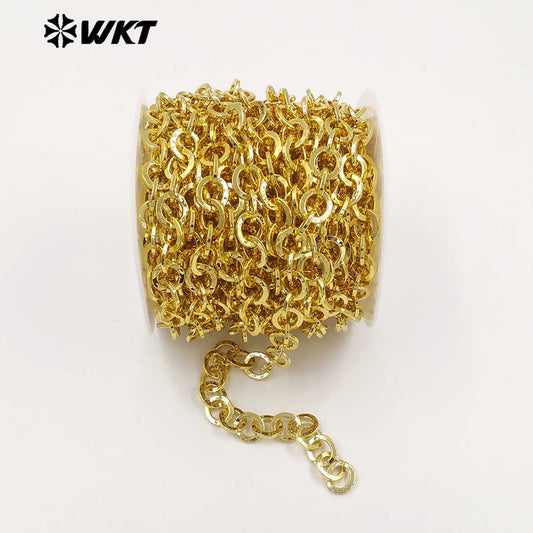 WT-BC269 High Quality Gold Electroplated Yellow Brass Round Thick Metal Chain For Women Fashion Handmade Jewelry Accessory