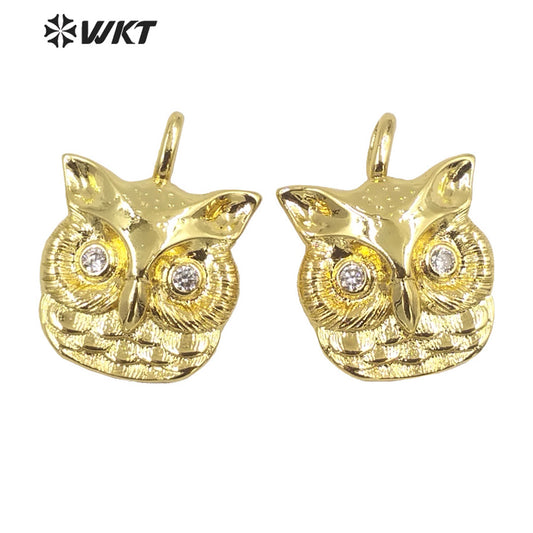 WT-MP214 Wholesale Lovely Full Gold Plated Eagle Pendant for Necklace Design Unisex Popular Metal DIY Jewelry Animal Pendant