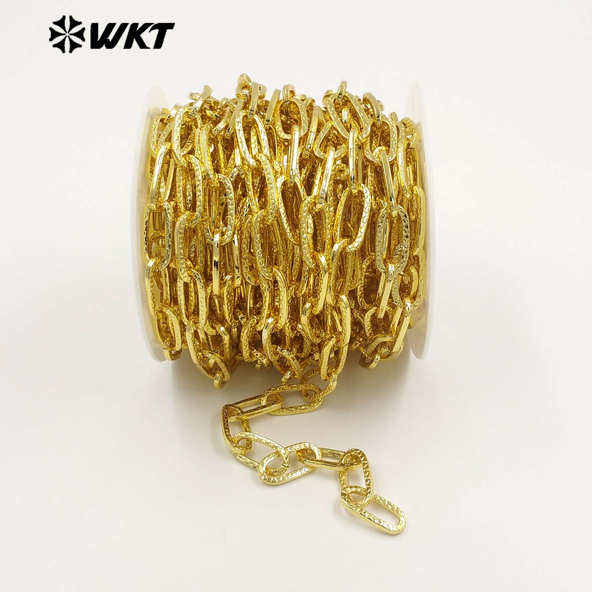 WT-BC273 Newest Design Yellow Brass Gold Electroplated Rectangle Carved Patterns Metal Thick Chains For Jewelry DIY Making