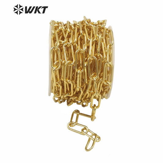 WT-BC149 WKT NEW Hot Sales Big Over Linked Chunky Chain Gold Electroplated Brass Chain for Women Necklace Popular Punk Chain