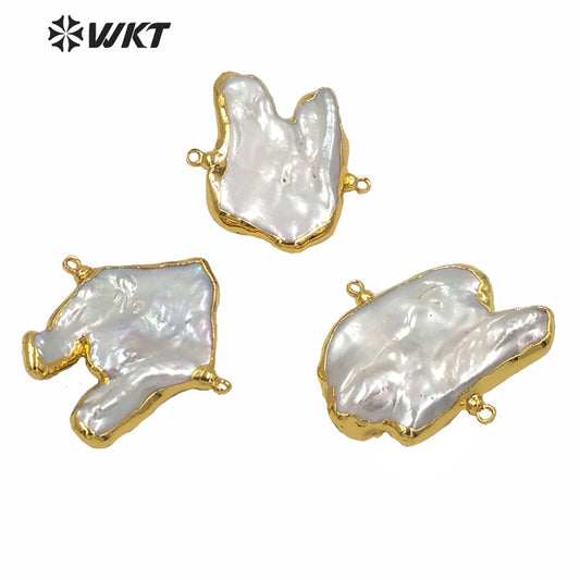 WT-JP240 Most Populared Natural Freshwater Pearl Pendant Fashion Jewelry Making Connectors Irregular Pearl Pendants