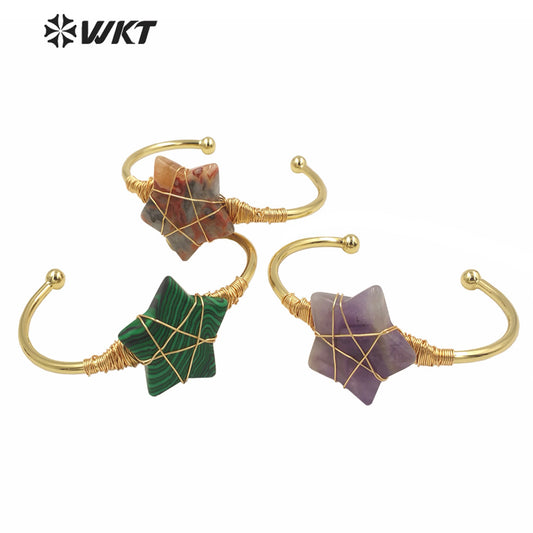 WT-B639 WKT Lovely FashionStar Design Trendy Gift for Women Gemstone Natural Colorful Gemstone Bracelets
