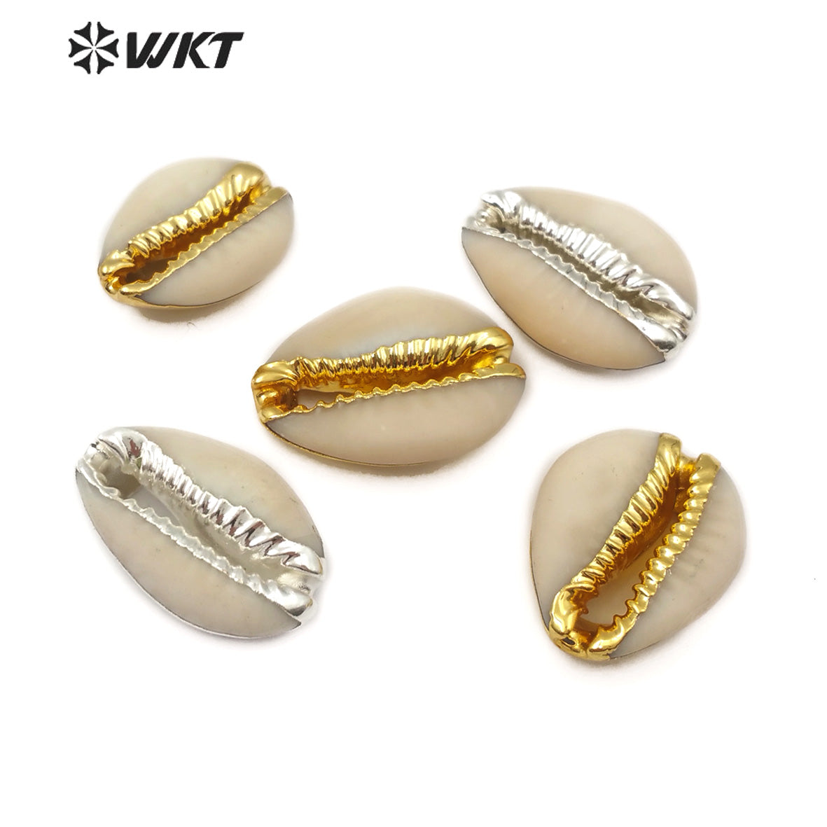 WT-JP119 Wholesale Fashion Natural Gold and Sliver Electroplated Shell Accessories Shell Beads Lovely Tiny Cowrie Shell Pendant