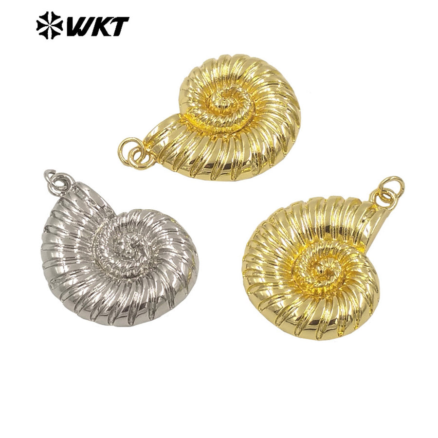 WT-MP290 New Spring Design 18K Full Gold Plated Trumpet Shape Jewelry Charms for Necklace Design Unisex Pendants