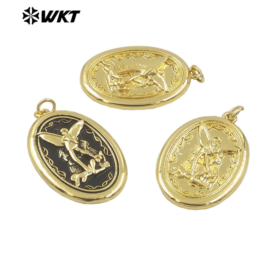 WT-MP292 Wholesale New Design Lovely Kindness 18K Brass Gold Metal Angel Charms Necklace Pendants