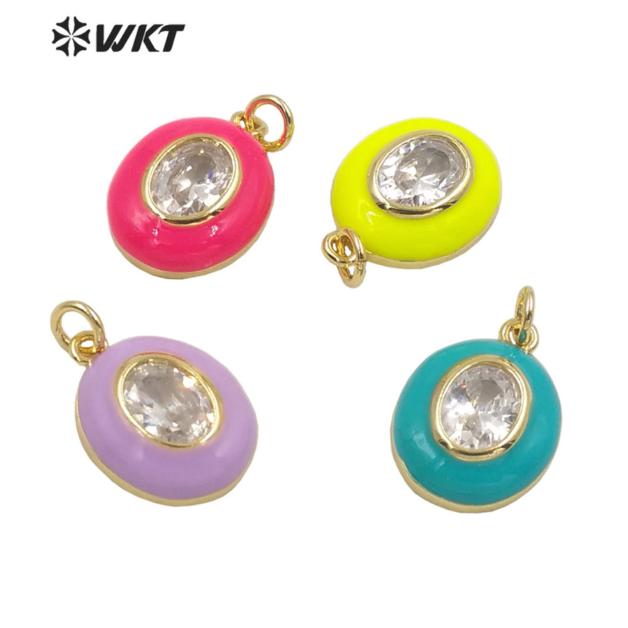 WT-MP236 Colorful and Fashion Jewelry Drop Oil on Cz Stone Very Nice Pendant and Fine Jewelry Pendant As a Gift for Party