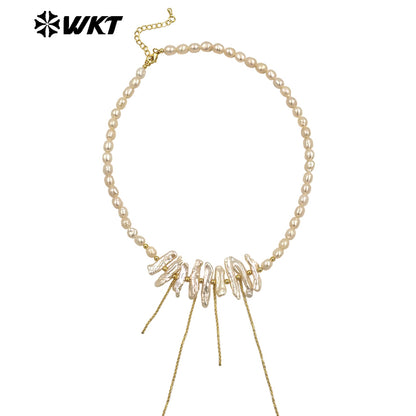 WT-JN278 Amazing Gorgeous Europe Hot Styles Natural Freshwater Pearl Necklace for Women Choker Design