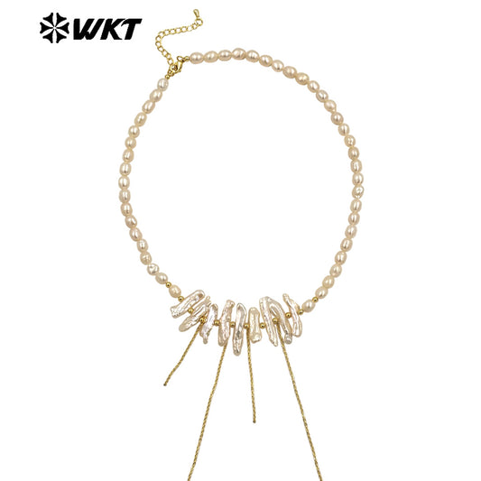 WT-JN278 Amazing Gorgeous Europe Hot Styles Natural Freshwater Pearl Necklace for Women Choker Design