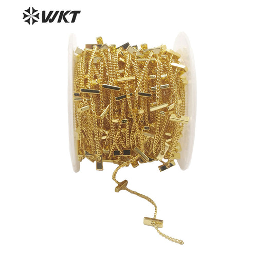 WT-BC137 Fashion Gold Electroplated Jewelry Chain for Necklace or Bracelet Design, DIY Design Finding Brass Chain Sell by Meter