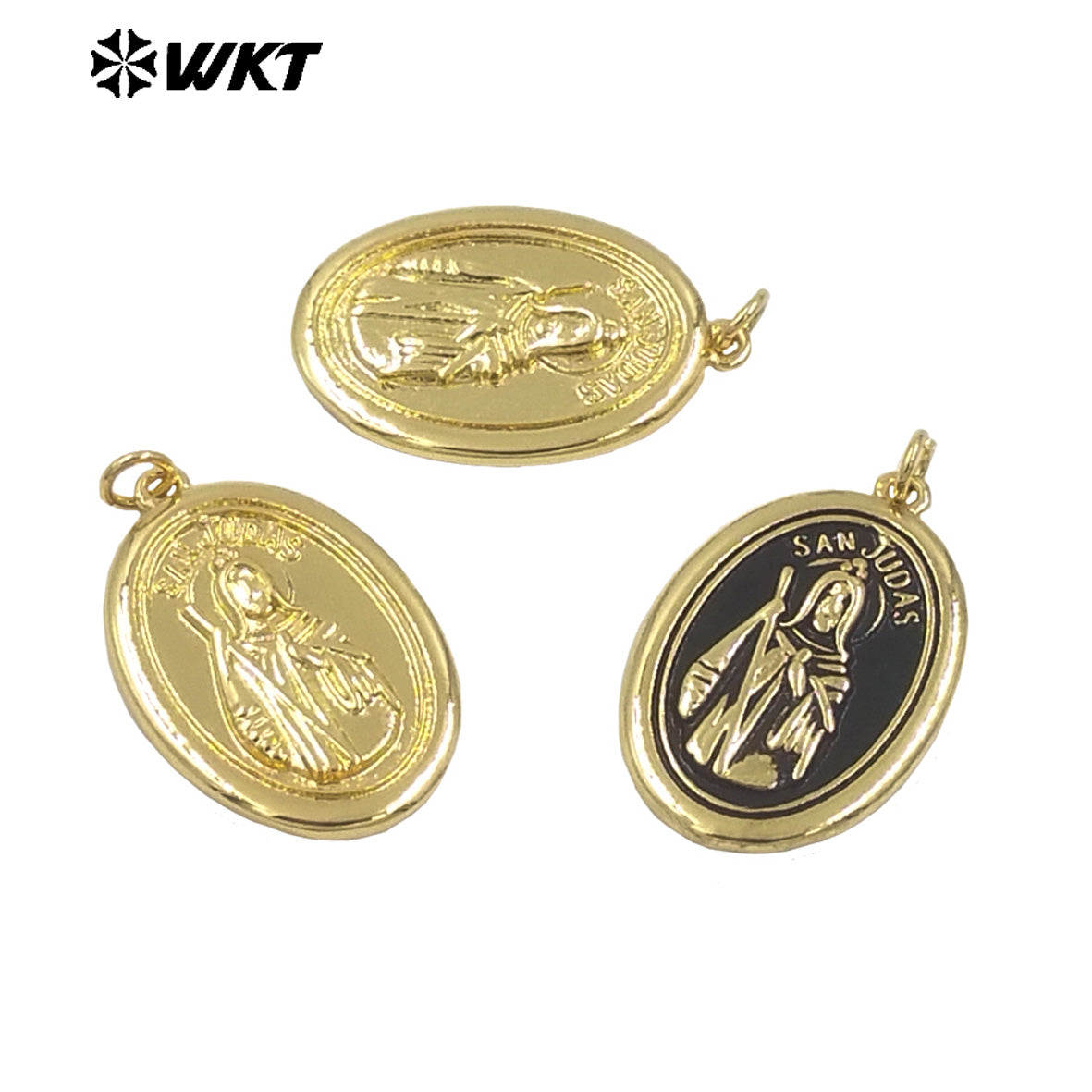 WT-MP291 New Design 18K Gold Plated Religious Brass Medal San Judas Christian Charms Pendants