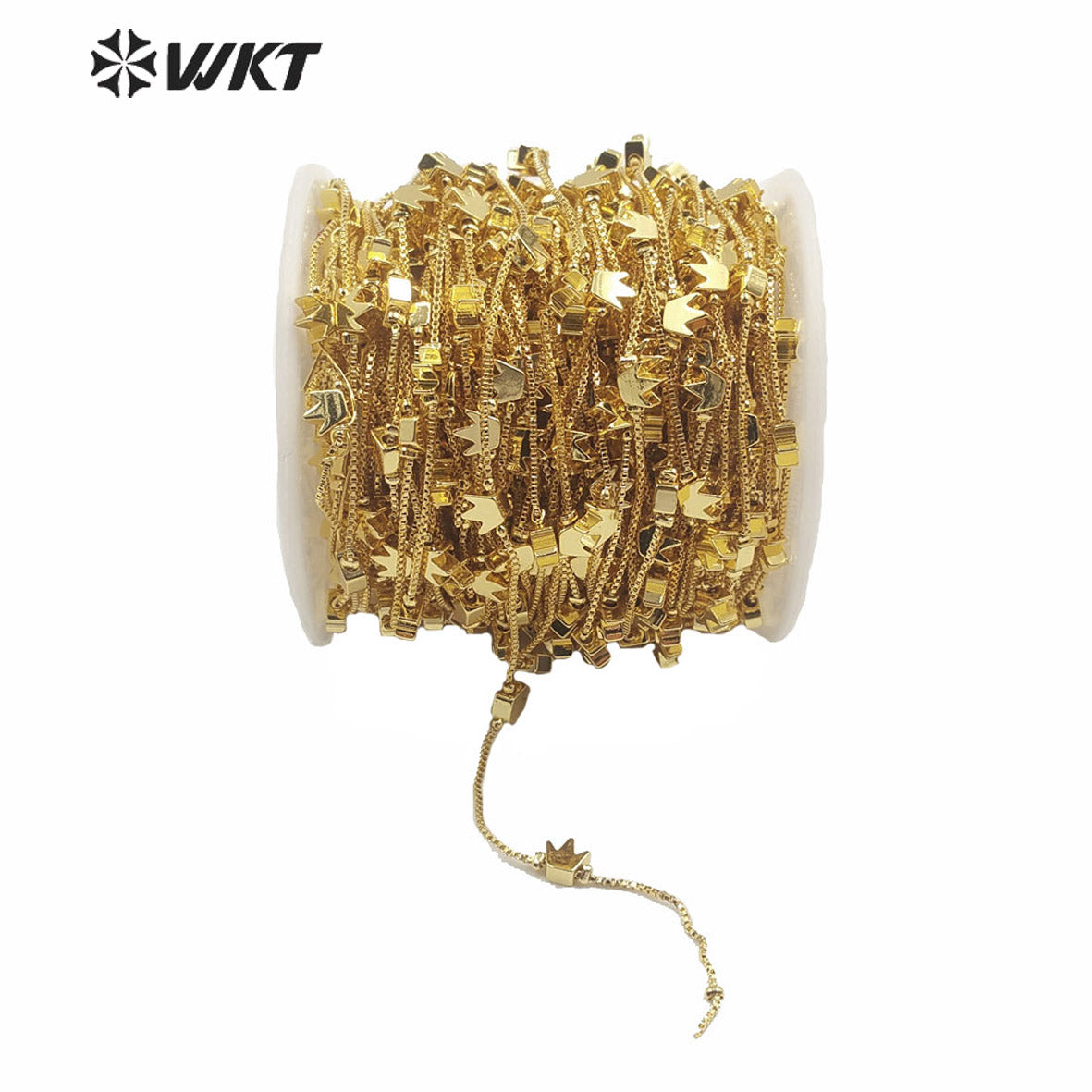 WT-BC137 Fashion Gold Electroplated Jewelry Chain for Necklace or Bracelet Design, DIY Design Finding Brass Chain Sell by Meter