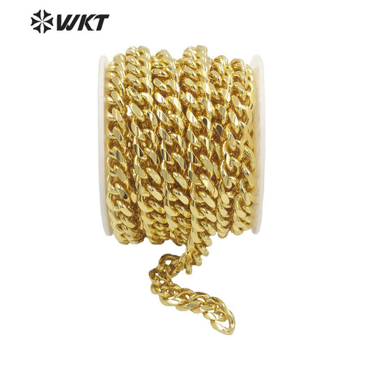 WT-BC159 Most Populared Big Chunky Free Style Alloy Metal Chain in 18k Real Gold Plated Resit Tarnishable for Necklace Chain