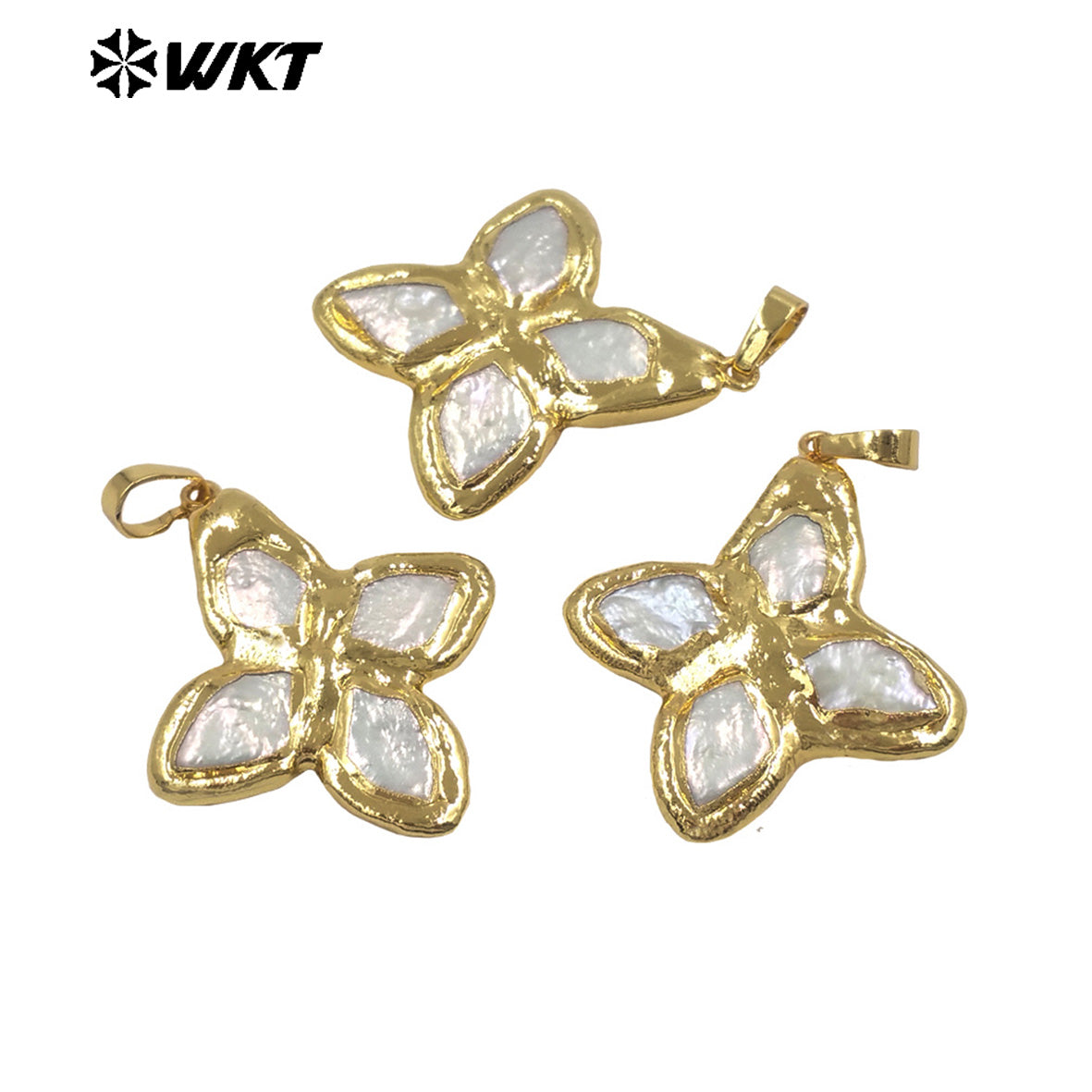 WT-JP509 Wonderful Popular 18K Gold Plated Natural Freshwater Pearl Pointed Little Cross Pendant For Trendy Necklace Making