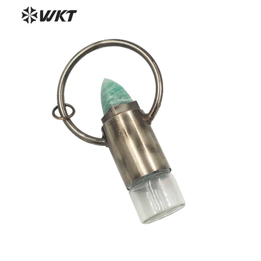 WT-P1665 Wholesale Antique Black Natural Stone Perfume Bottle As Necklace Pendant Amazing Secret Color Stone Bottle Pendant