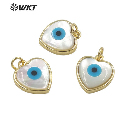 WT-JP281 White Magical Turkey the Devil Eye Shells Pendant Fantasy Beautiful Inlaid Shine and Moving Fashion Pendant for Women