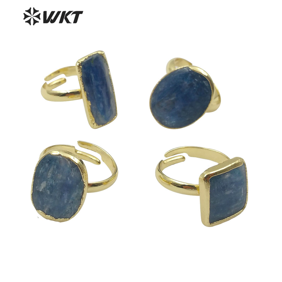 WT-R350 Natural Blue Kyanite Ring Popular Stone Ring in Adjustable Size Women Gorgeous Charm Jewelry Blue Kyanite Ring