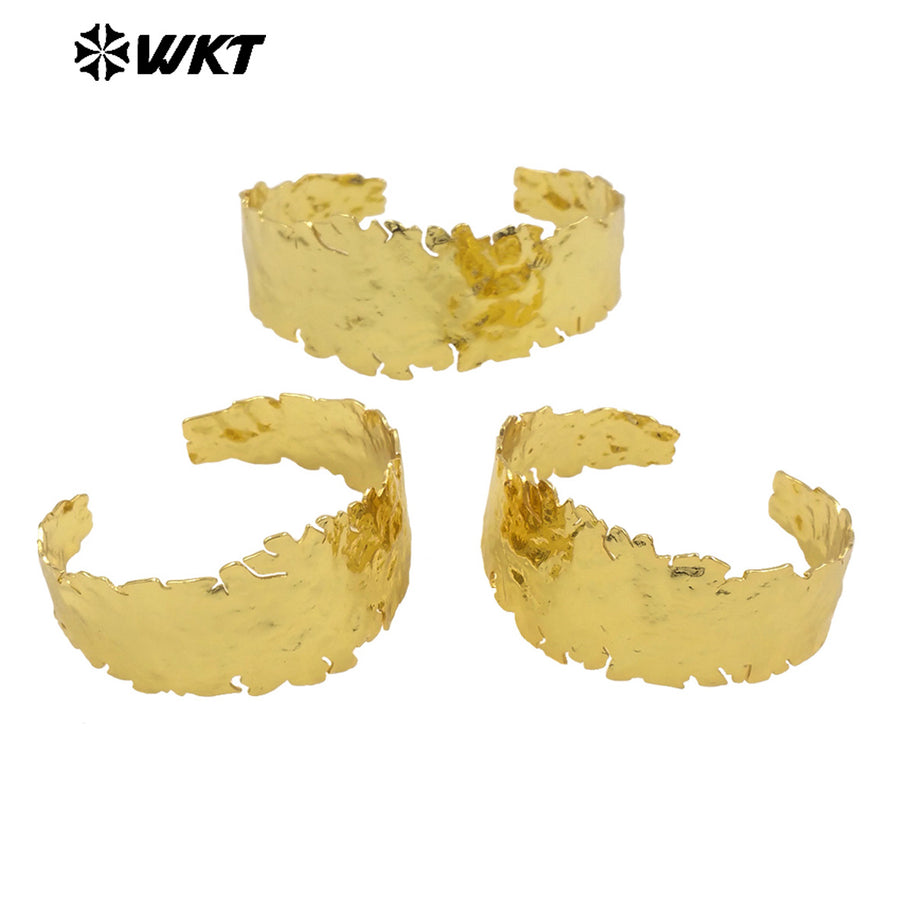 WT-B672 Unique Design 18K Gold Plated Natural Yellow Brass Irregular Hip Hop Bracelet for Both Men and Women As Party Jewelry